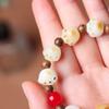 Pulsera de Bodhi de Jade Blanco con Cuentas de Buda de Garra de Gato Carbón para Juego Cultural de Hombres y Mujeres con Suave Cuerda Enrollada Borla Corriente Cuentas de Pulsera