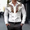2026 Nueva Camisa Casual Transfronteriza para Hombre con Bloques de Color y Manga Larga Moda Masculina para Primavera y Otoño