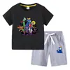 Camiseta infantil Rainbow Friends verão nova comércio exterior infantil roupa ins infantil manga curta calça conjunto de duas peças