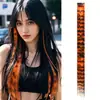 Extensiones de Cabello Europeas y Americanas de Comercio Exterior Clip-In Sin Costuras Estampado de Leopardo, Mechones de Cabello de Colores, Mechas, Teñido para Colgar en la Oreja, Mechones Falsos de Colores, Invisibles Sin Costuras