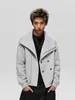 Sudadera con capucha y cárdigan de doble botonadura con cuello alto, marca de diseño de moda, para hombre y mujer, otoño, estilo callejero alto, nicho, estilo corte, chaqueta Napoleón