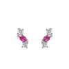 Brincos de Prata Esterlina S925 Moda Retrô Pedra Preciosa Colorida Cor Marquise para Mulheres com Design Único e Design Único Novos Brincos