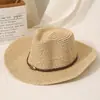 Sombrero de Paja Plegable Británico Transpirable Parasol Pesca Sombrero de Ala Ancha Sombrero Grande de Mezclilla para Hombre Moda de Verano para Exteriores