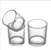 Taza de Vela de Vidrio Transparente Taza Vacía Taza de Aromaterapia Tapa Romántica de Pino con Anillo de Sellado Decoración del Hogar Portavelas Decorativo