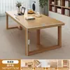 Mesa de Centro com Pés de Madeira Maciça, Mesa com Tampo Grande para Uso Doméstico na Sala de Estar, Sala de Chá, Varanda, Mesa Longa, Mesa Dupla, Mesa para Preparo de Chá, Mesa Lateral