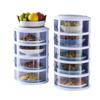 Tapa de Plástico Multicapa para Verduras para el Hogar Caja Aislante Alimentos a Prueba de Polvo Anti-mosquitos Montaje Caja de Almacenamiento Gabinete de Refrigerador Transparente Multifuncional