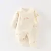 Mameluco para bebé, acolchado de 40 g, para otoño e invierno, 10A antibacteriano, mameluco estilo mariposa para recién nacido, ropa cálida para bebé, traje para gatear