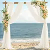 Cortina de Voile Transparente de Color Sólido Cortina de Onda de Agua Decoración de Sala de Estar Cortina Transparente para Ventana Decoración de Fondo de Boda Europea y Americana Cortina Larga Transparente