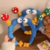 Tiara de Cogumelo com Olhos Grandes Fofa para Mulheres Doce Topo Craniano Faixa de Cabelo para Lavar o Rosto Pin de Cabelo para Fotos Acessório de Cabeça