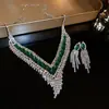 Brincos Pingente Gota d'Água com Strass Estilo Coreano, Corrente para Clavícula da Moda Versátil, Conjunto de Joias de Luxo Leve de Alta Qualidade
