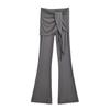 Estilo europeo y americano chica guapa sexy micro-pantalones con cordones 2025 primavera nuevo diseño cintura alta elásticos casuales pantalones acampanados