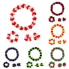Corona de Hawái de cuatro piezas color sólido bicolor tricolor día del niño adulto ordinario accesorios para actuación en escenario