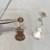 Nuevos Pendientes Estilo Calabaza de Qijia para Mujer, Chapados en Oro Rosa de 18K, Pendientes Largos con Ágata Roja, Tamaño Mediano, Lujo Ligero