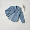 Camisas Jeans de Manga Longa para Meninos e Meninas Outono Calças Jeans Casuais com Bolsos de Aba para Crianças Camisas Casuais Jaquetas Cardigans Casuais