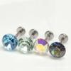 F136 Titanio Huanzi Pendientes Pendientes de Diamantes Swarol Aleación de Titanio Rosca Interna Súper Flash Clavo para Hueso de la Oreja Joyería para Perforación Humana