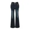 Jeans acampanados de cintura media-alta estilo vintage para mujer, corte ajustado y versátiles