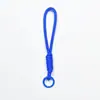 Llavero de cordón para teléfono móvil de moda, bloque de color, funda de teléfono, cuerda anticaída, tejido a mano de malla, versátil, colgante de cuerda para taza de agua