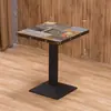 Mesa de negociación engrosada, habitación de hotel en alquiler, restaurante de comida rápida, juego de mesa y sillas para té de burbujas y bocadillos, cafetería, mesa cuadrada pequeña de color pizarra