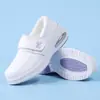 25 Zapatos de Enfermera, Zapatos de Algodón para Mujer, Forrados de Felpa, Zapatos Antiolor, No Cansan, Antideslizantes, Zapatos de Suela Blanda, Zapatos Blancos Médicos, Zapatos Casuales para Estudiantes