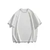 Rumei Retrô Americano Básico Casual Estilo Preguiçoso Camiseta de Manga Curta Unissex Branca Solta Versátil Camiseta Básica Camiseta de Verão
