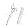 Tesouras para Tosquia de Animais de Estimação, Tesouras Integradas de Aço para Aparar Pelos de Cachorro, Tesouras Domésticas de Dentes Planos, Tesouras Curvas, Suprimentos para Animais de Estimação