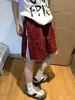 Shorts Esportivo Retro Americano de Secagem Rápida para Homens e Mulheres, Verão Fino com Três Listras Casuais Versáteis Respiráveis de Caimento Solto de Cinco Pontos