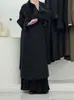 Nuevo Estilo Otoño/Invierno 2026 Abrigo de Lana para Mujer con Mangas Dobladillas y Cuello de Traje, Doble Botonadura, Corte Holgado, Engrosado y Cálido