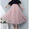 Saia de tule feminina super fada cintura alta saia de gaze primavera e verão primeira geração de cabelo saia longa de três camadas