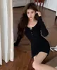 Nuevo diseño de otoño, vestido sexy ajustado que moldea la cintura para mujer, vestido corto bodycon