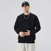 Suéter de Punto Rayado para Hombre, Otoño/Invierno 2025 Nuevo de Moda Simple Versátil Holgado Cuello Redondo Moda Pulóver Superior