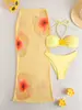 Traje de baño de tres piezas estilo nuevo 2026 para mujer, que oculta el abdomen y estiliza, adecuado para la playa, vacaciones y aguas termales [Disponible para Dropshipping]