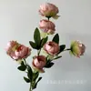 Flores Artificiais Rosa Pasta de Feijão para Salões de Casamento e Hotéis, Flores Artificiais Rosa-Roxo Pasta de Feijão Pintura a Óleo Vintage de Outono