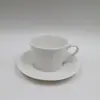 Xícara de Café e Pires de Cerâmica Porcelana de Hotel Conjunto de Café para Chá da Tarde Restaurante Xícara de Café de Porcelana Branca
