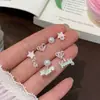 Brincos de Estrela Pendurados nas Costas Love English Conjunto de Três Peças para Mulheres Agulha de Prata Mini Pequeno Exquisito Stud de Cartilagem Brincos de Estudante