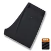 Pantalones de vestir gruesos y cálidos para hombre para otoño e invierno, con corte recto, holgado, excelente caída, anti-bolitas y resistentes a las arrugas, adecuados para entornos de negocios y profesionales.