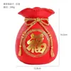 Bolsa de Dinero Roja, Bolsa de la Suerte, Jarrón, Flores Secas, Adornos de Resina de Cebada, Decoración de Entrada de Sala de Estar para el Hogar, Mini Regalos