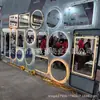 Gabinete de Baño con Espejo y Marco, Espejo de Tocador Inteligente Desempañante LED Iluminado Ovalado de una Sola Pieza