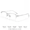 Gafas de prescripción ultraligeras de titanio puro de lujo ligero para hombre, montura plateada, montura de titanio de negocios LEX, gafas de montura cuadrada retro