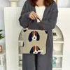 Versión Coreana Ins Otoño e Invierno Nueva Bolsa de Felpa Estilo Retro Estampada Bolso de Mano Tote Bolso de Mano de Gran Capacidad a la Moda para Mujeres