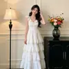 Vestido de Manga Estilo Francés para Mujer, Nuevo Modelo Verano 2026, Vestido Largo Suave y Dulce de Volantes con Cuello en V