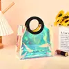 Bolso de PVC Personalizado Bolsa de Regalo de Plástico Transparente Láser Bolso Redondo Empaque Festivo Bolsa de Compras de Gama Alta