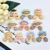 Azúcar Perlado Cabeza de Gatito Cubo de Azúcar Tela Brillante Macarrón Pasador de Pelo Tocado Resina Dibujos Animados Accesorios Decorativos
