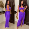 A7317 Vestido sexy de dos piezas con tirantes y abertura, estilo europeo y americano, ropa de noche