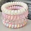 Exquisitas Gomas para el Cabello Estilo Coreano de Cable de Teléfono para Mujeres, Bandas Elásticas de Alta Elasticidad, Cuerdas para el Cabello Lindas, Accesorios para el Cabello para Niñas