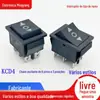 Interruptor Alavanca Kcd4 Interruptor em Forma de Barco Kcd4 Linha Dupla Seis Pinos Três Posições Rearme Automático Travamento Automático Interruptor de Alimentação em Forma de Barco