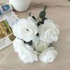 Atacado de Buquê de Peônias Artificiais de 7 Cabeças do Fabricante, Flores Artificiais para Decoração de Casamento, Flores Artificiais de Seda para Decoração