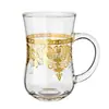 Vaso Doméstico de Vidrio Repujado Vintage con Asa Alto Valor de Color Vaso para Licores Taza para Bebidas Taza de Café Resistente al Calor Taza para Té