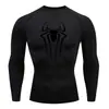 Teum Export Camiseta de Manga Corta de Compresión de Secado Rápido con Estampado de Araña para Hombre Y2K Capa Base para Correr Body para Entrenamiento de Fitness