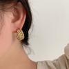 Aretes Simples Elegantes Estilo Frío Estilo Coreano Estilo Francés Sentido del Diseño Giro Multicapa Aretes Distintivos Aretes Joyería para Orejas de Mujer