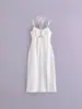 ZA comercio exterior transfronterizo al por mayor nueva ropa de mujer estilo europeo y americano vestido de cuello halter con diseño de pecho hueco